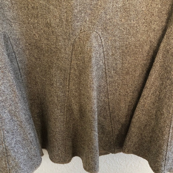 Ann Taylor Virgin Wool Blend Brown Tweed A-Line Flounce Hem Size 16 - Picture 3 of 14